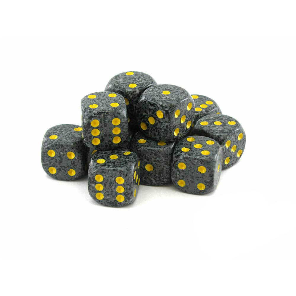 D6 dados moteados 16 mm (12 dados)