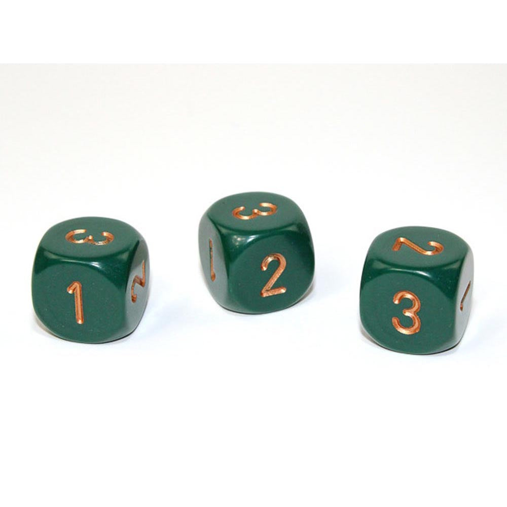 Chessex D3 Opaque Dice 16mm (D6 W/ 1-3 två gånger)