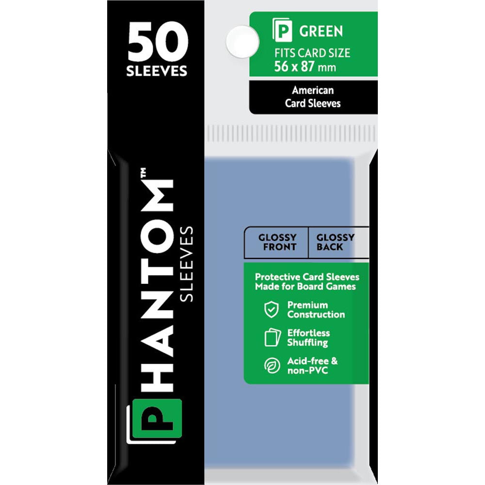 Green Phantom Sleeves 50pcs (56x87 mm)