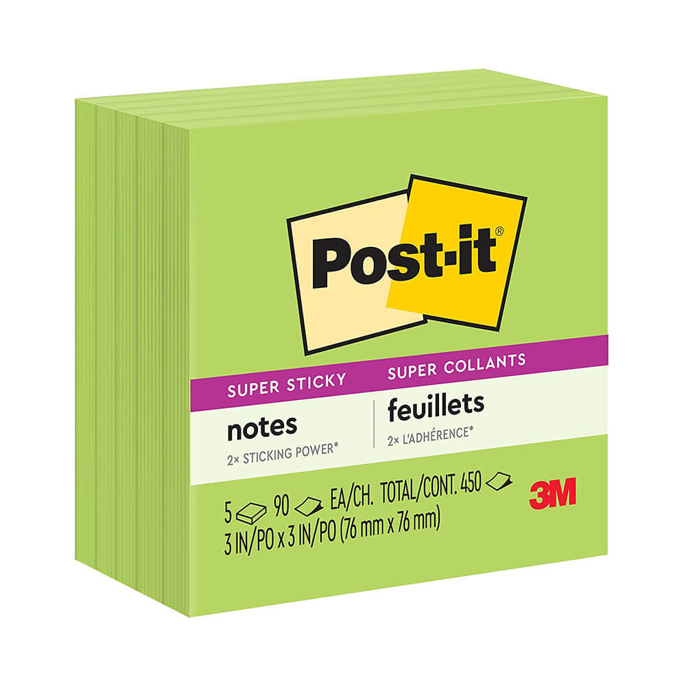 Note Post-It Super Sticky 76x76mm (5pk)