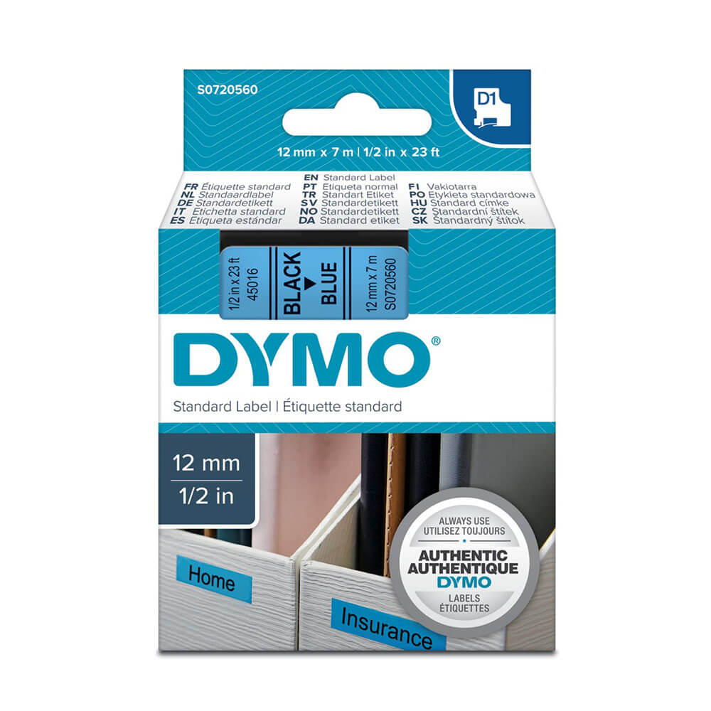 Dymo D1 Klebebandetikett 12 mm x 7 m