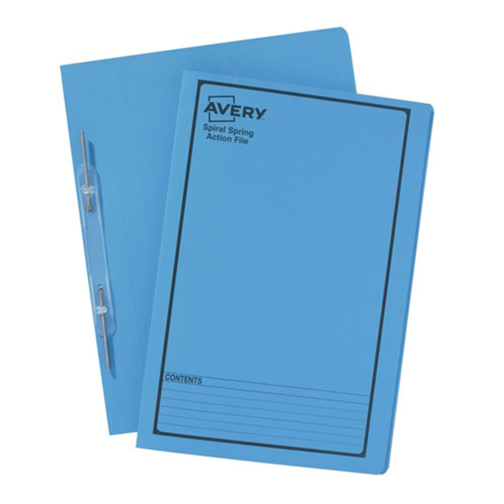 Avery Black Stamped Spring Spiral Foolscap (blu)