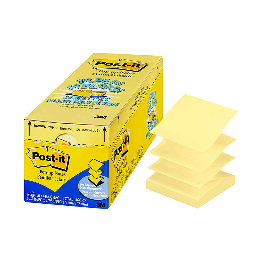 Note pop-up post-it pacchetto 76x76mm (18pk)