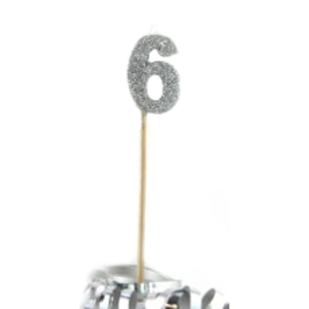 Alpen Glitter Stick Long Stick Candle (prata)