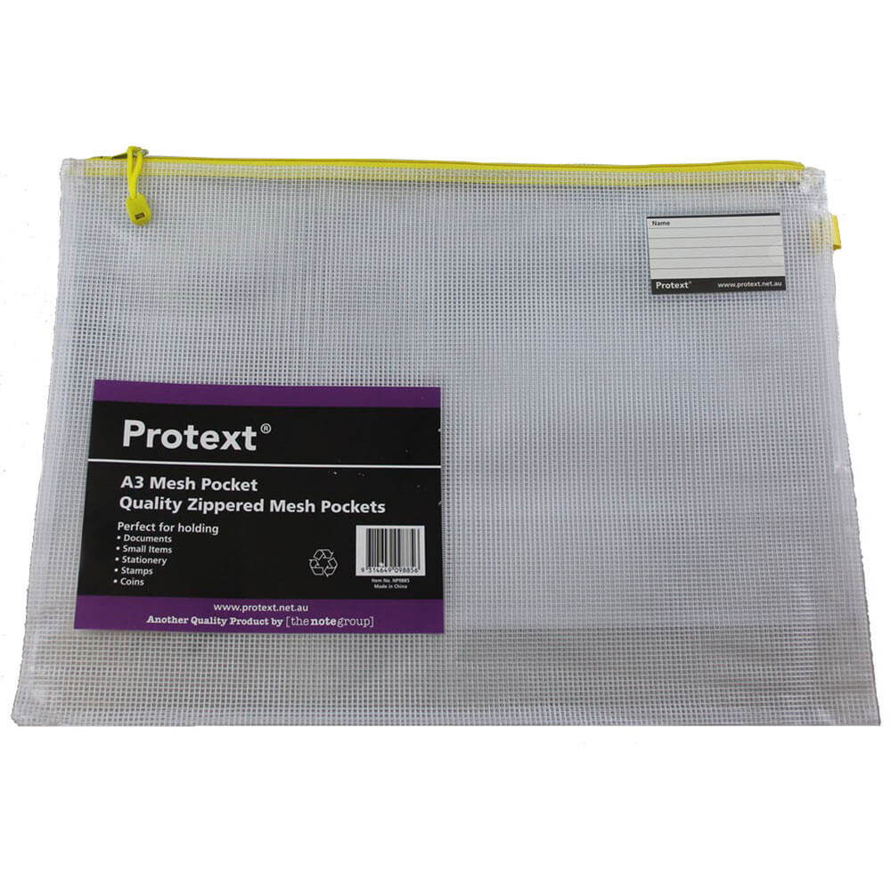 Protext Zippered Mesh Pouch med Noter Holder