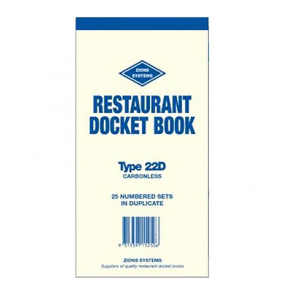 ZIONS Kolfri duplicerad restaurang Docket Book