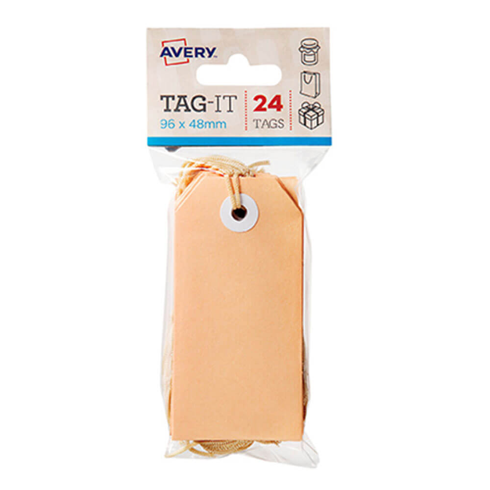 Avery -tags med streng 24pk (96x48mm)