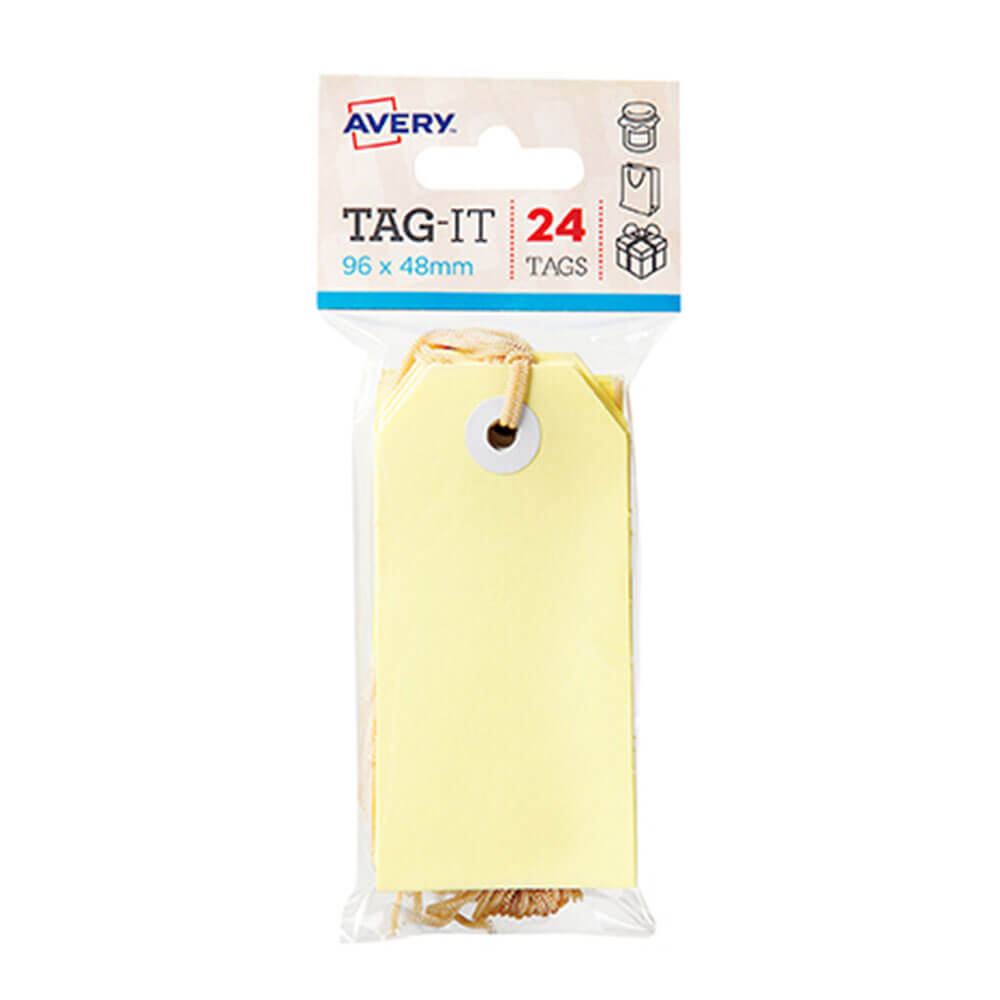 Avery -taggar med String 24pk (96x48mm)