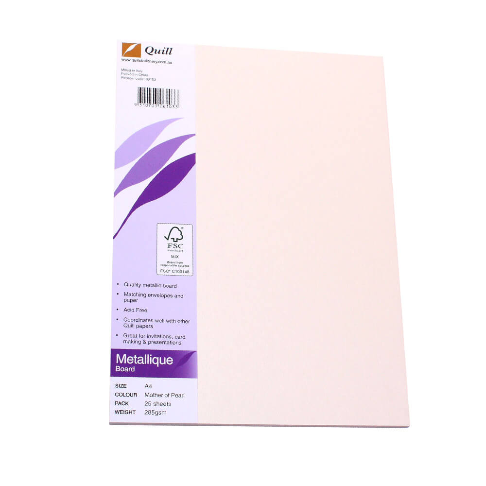 Quill A4 Metallique Board 285gsm (pacote de 25)