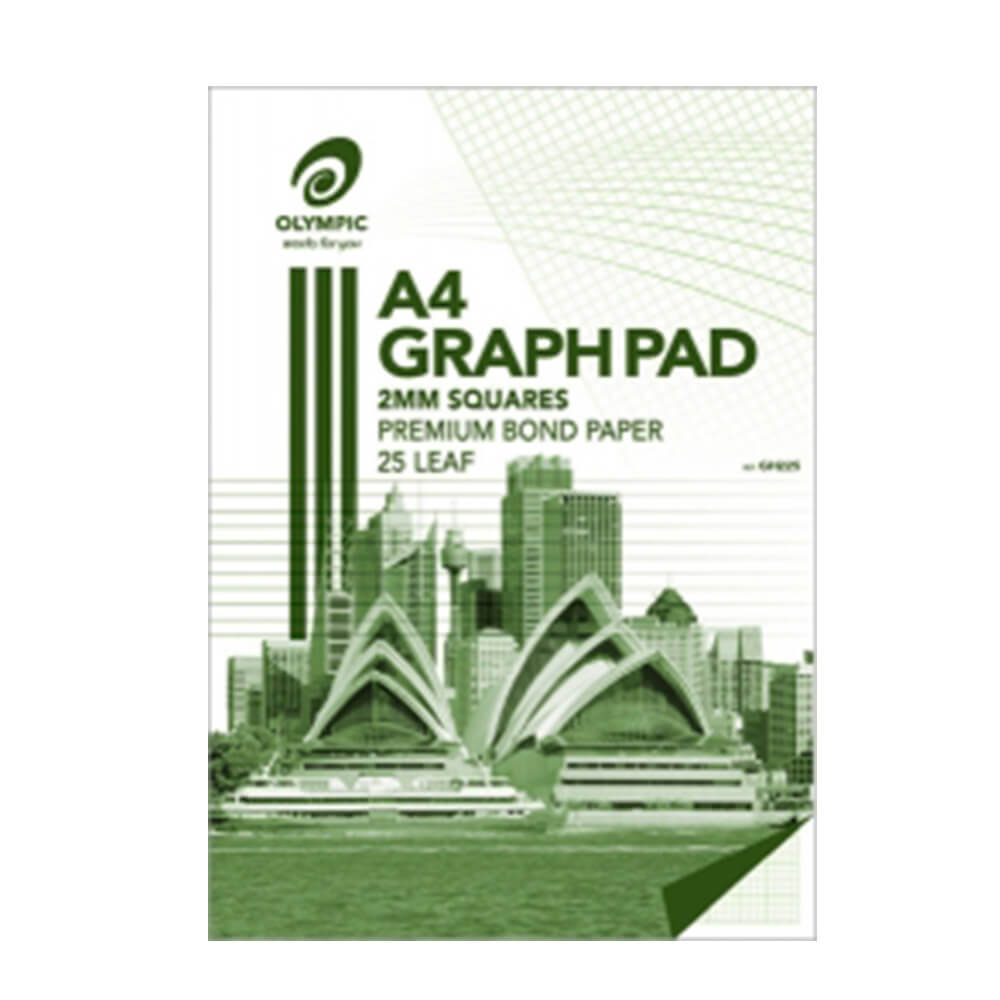 Olympisch 7-Holed A4 Top Gevoted Graph Pad 5pk (25-blad)