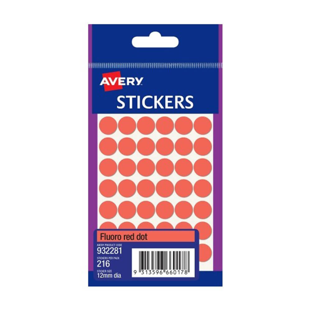 Étiquette de points Avery 12 mm (pack de 10)