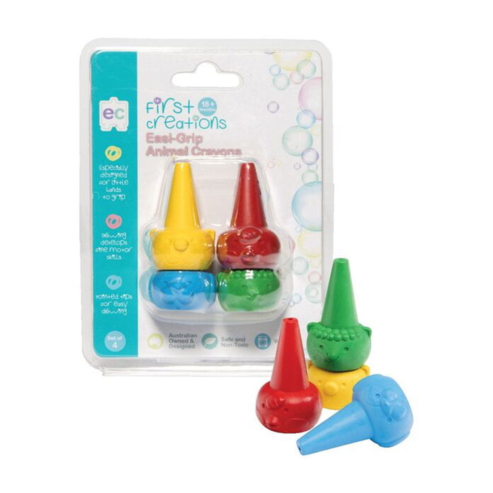 First Creation Easi-Grip Animal Crayons (Set of 4)