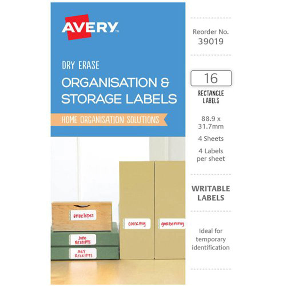 Avery Effacer les étiquettes 16pcs (89x32 mm)