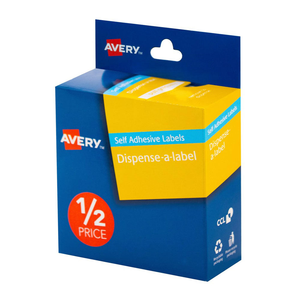 Avery Label Dispenser 24mm 300pcs (rød og hvit)