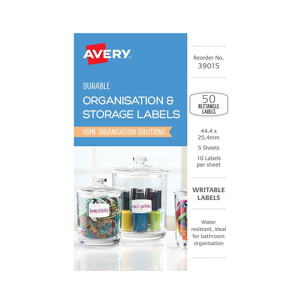 Avery beschreibbare Organisationsetiketten, 50 Stück (44 x 25 mm)