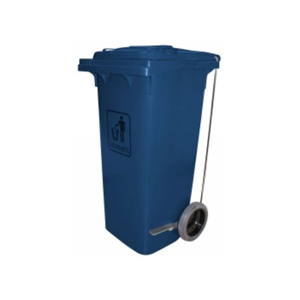 Cleanlink Heavy Duty Trolley Bin w/ Foot Pedal 240L