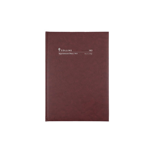 Collins Debden A4 2024 Appointment Diary (Burgundy)