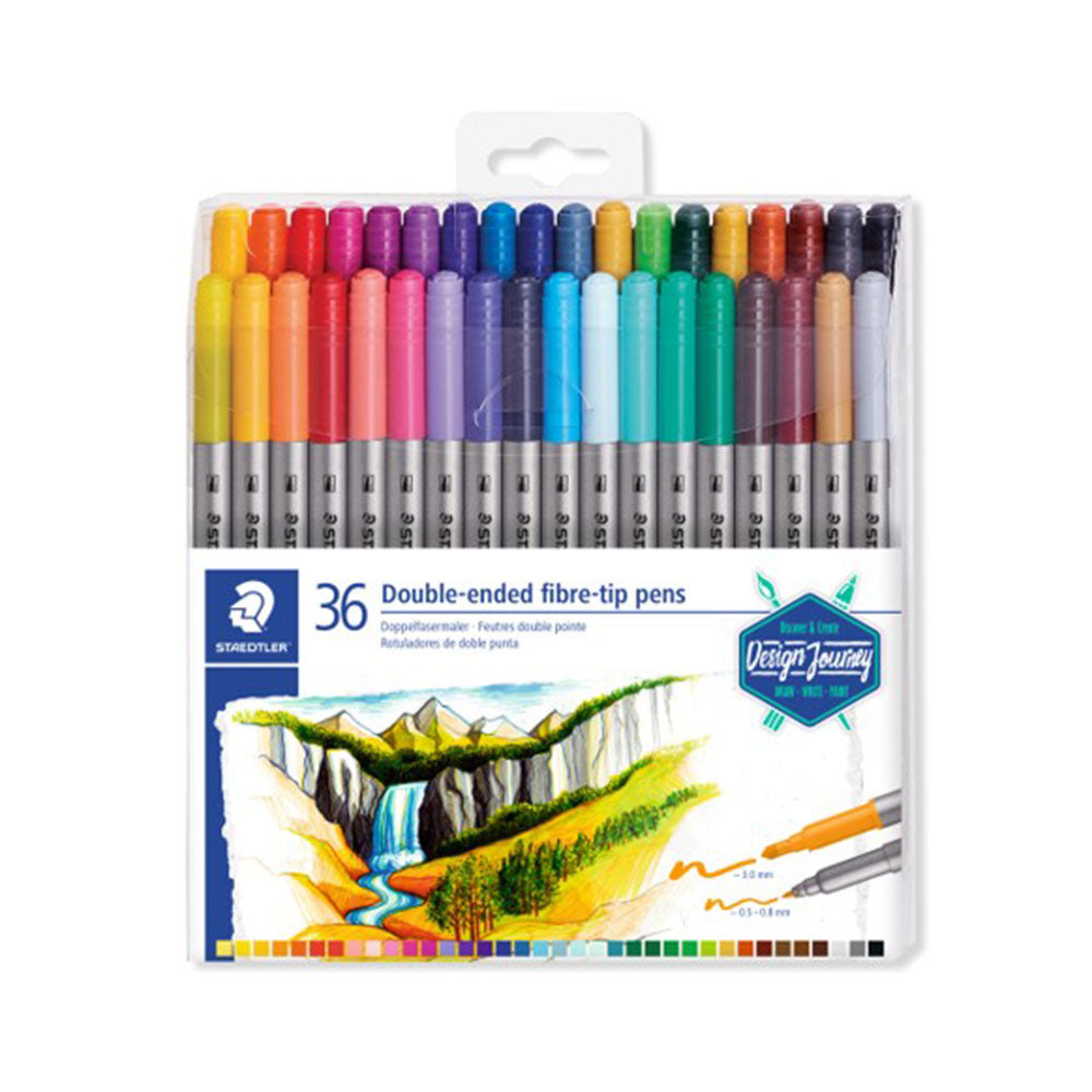 Staedtler Fibre Tip Double Ended Marker (Pack of 36)