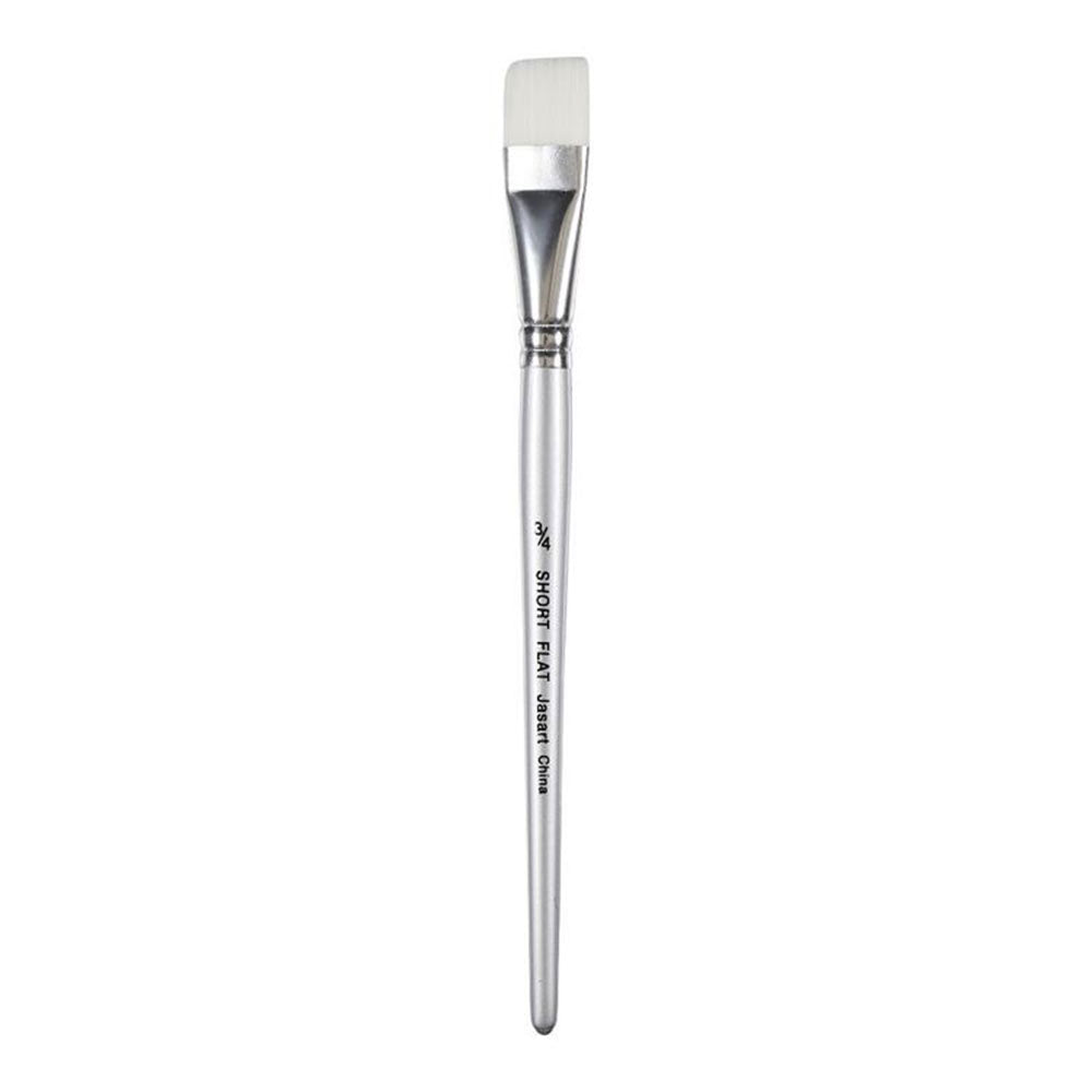 Jasart Taklon Short Flat Brush (hvid)