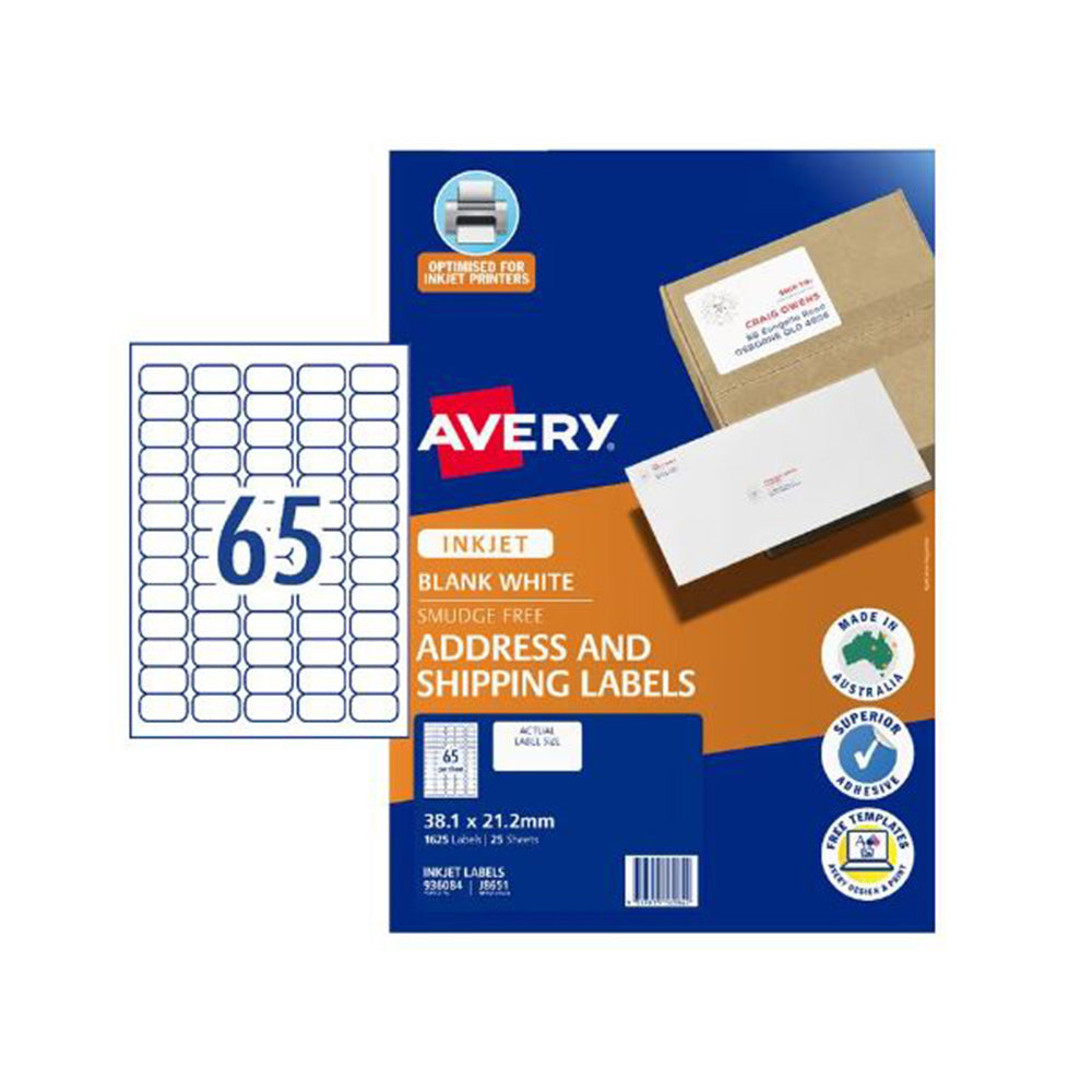 Avery Inkjet Adressetikett 25pcs