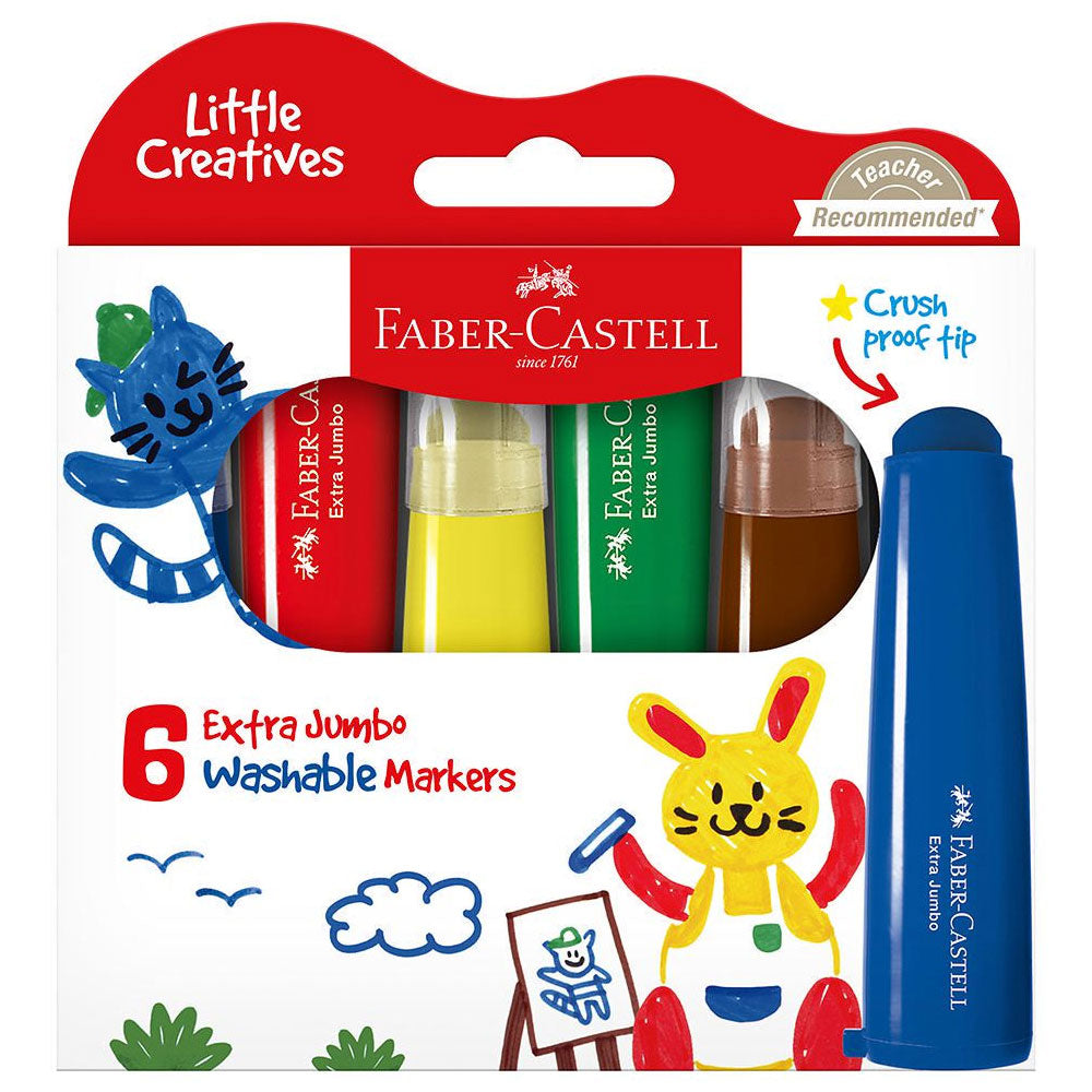 Faber-Castell Extra Jumbo Ultra Washable Marker (6PK)