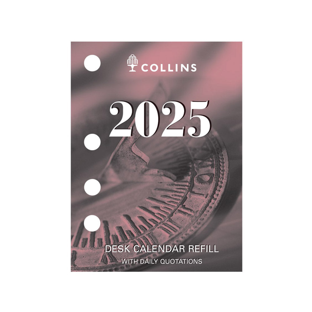 Collins 2025 skrivebordskalenderpåfyldning (76x102mm)