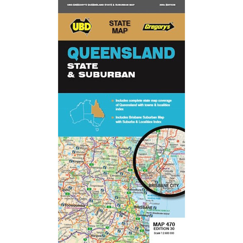 UBD Queensland State and Suburban Map 470 30th Edition