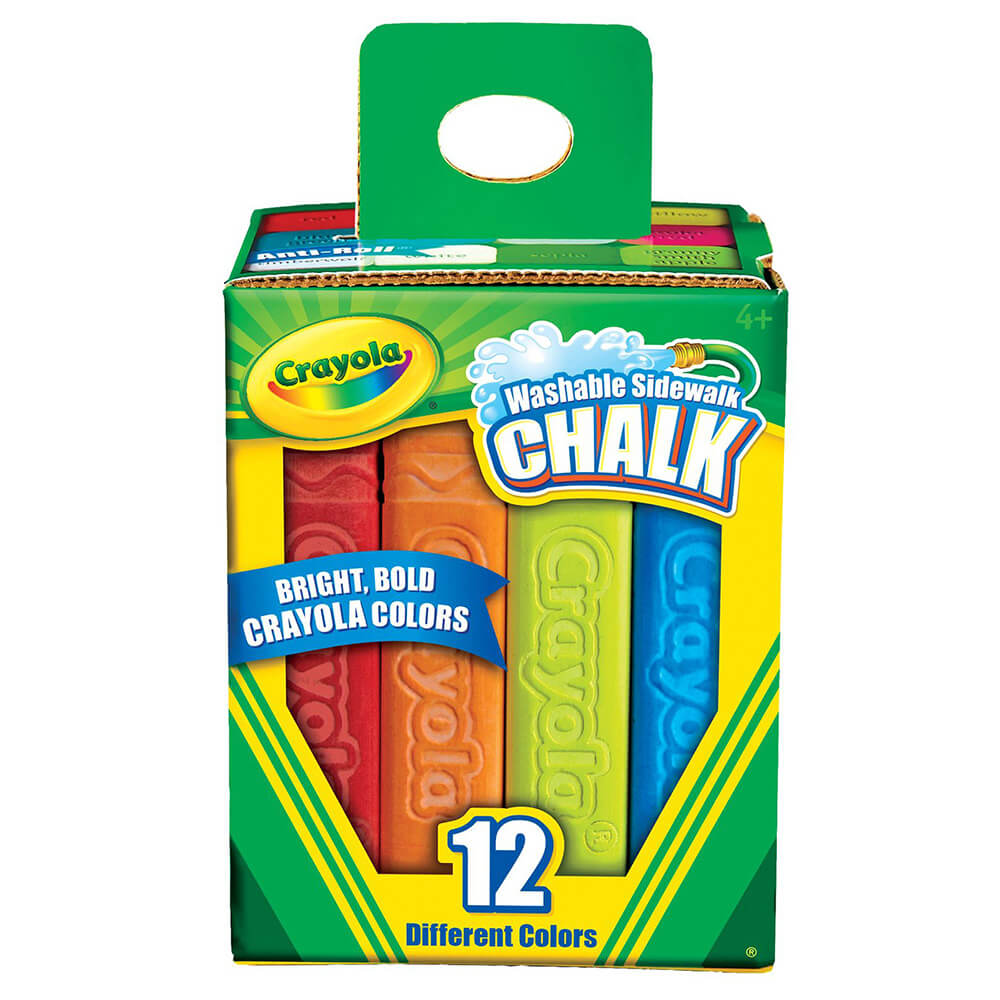 Crayola 12pk Washable Coloured Sidewalk Chalk