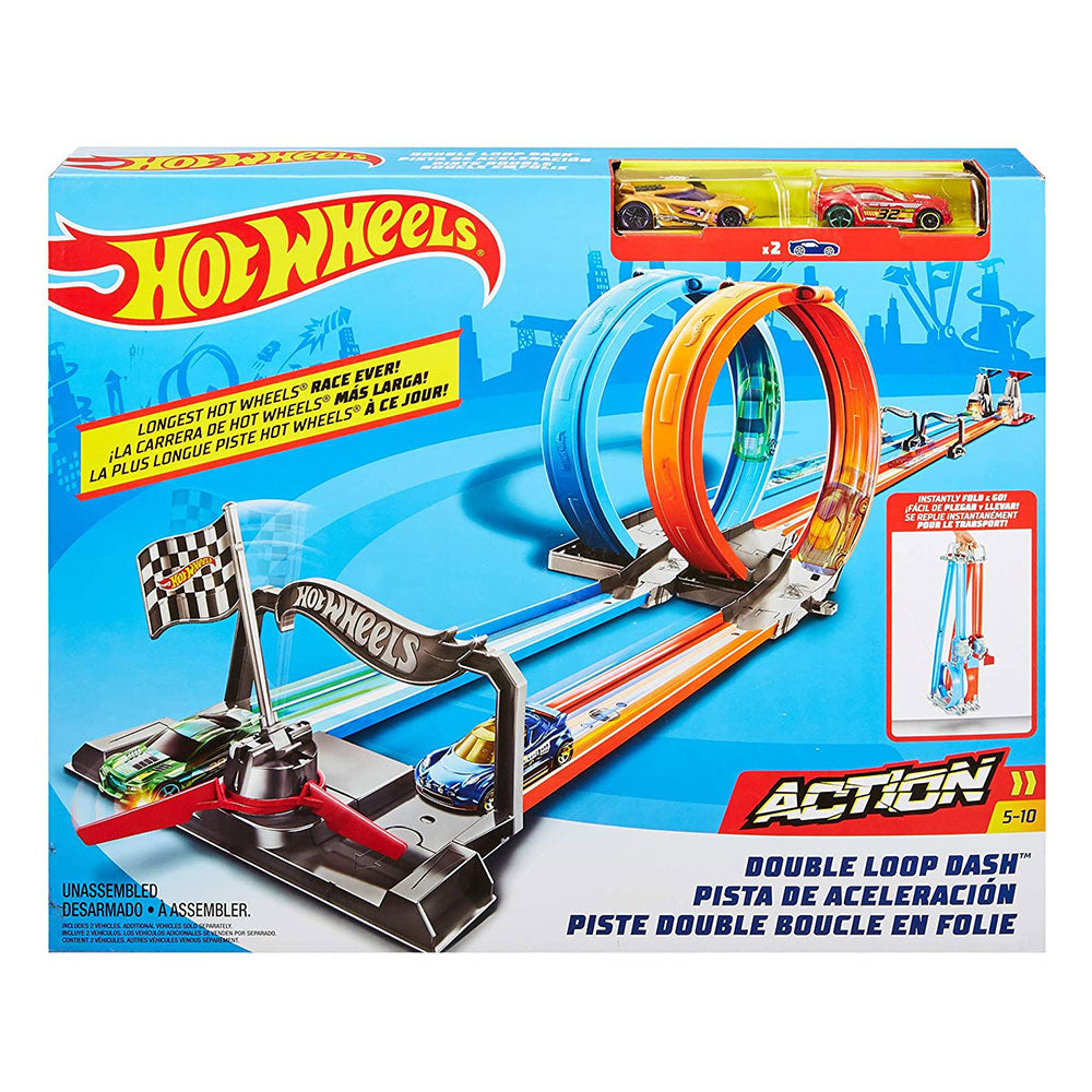 Hot Wheels Double Loop Dash Track Playset