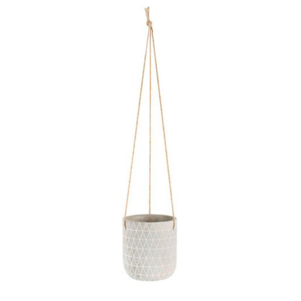 Destiny Hanging Concrete Pot Planter (White)