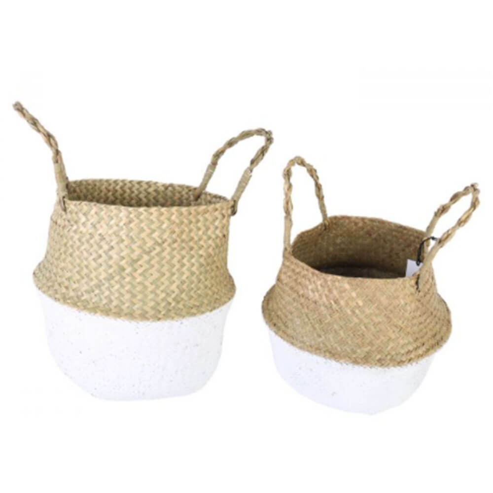 Byron 2pcs cestas de vientre de hierba marina plegable 30x27cm