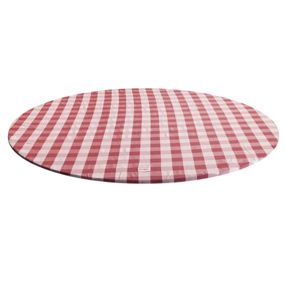 Tocada de mesa de gingham em redonda