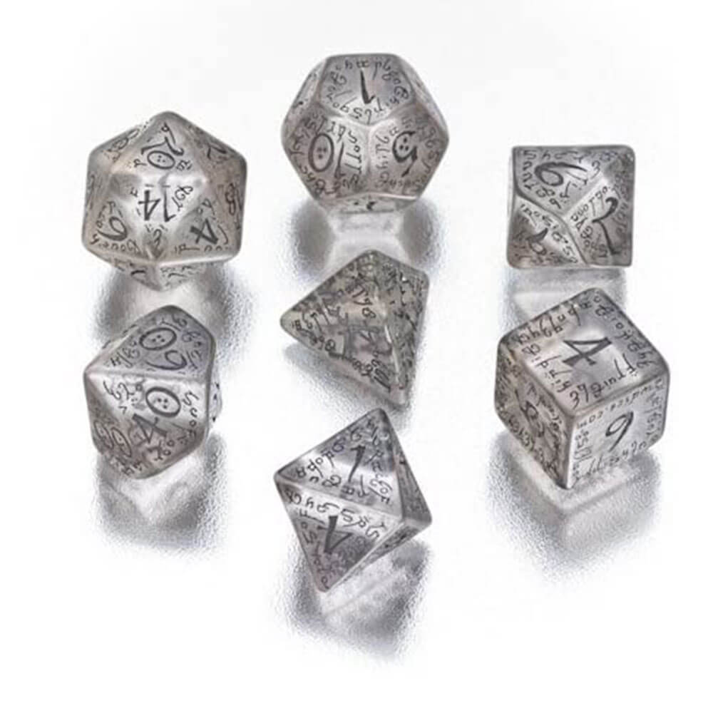 Q Workshop Elvish Dice DICE doorzichtige set van 7