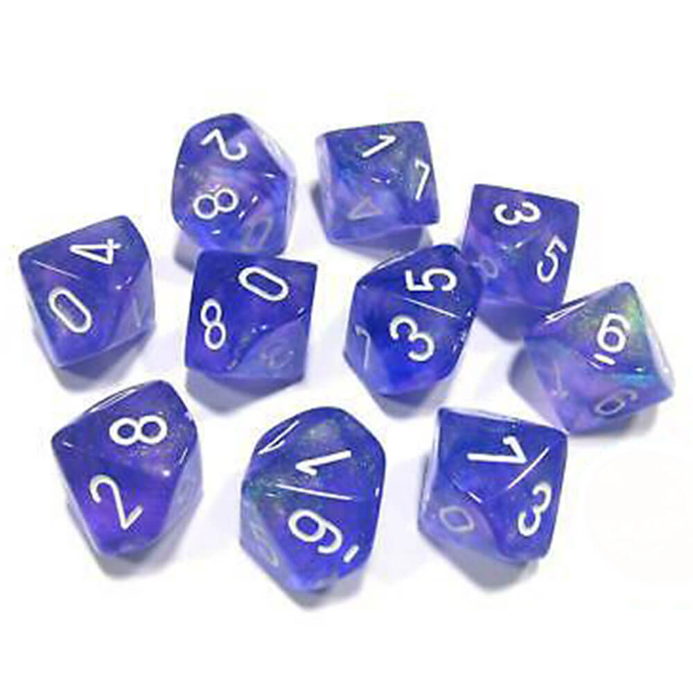  Chessex D10 Polyedrisches Borealis-Set mit 10 Würfeln