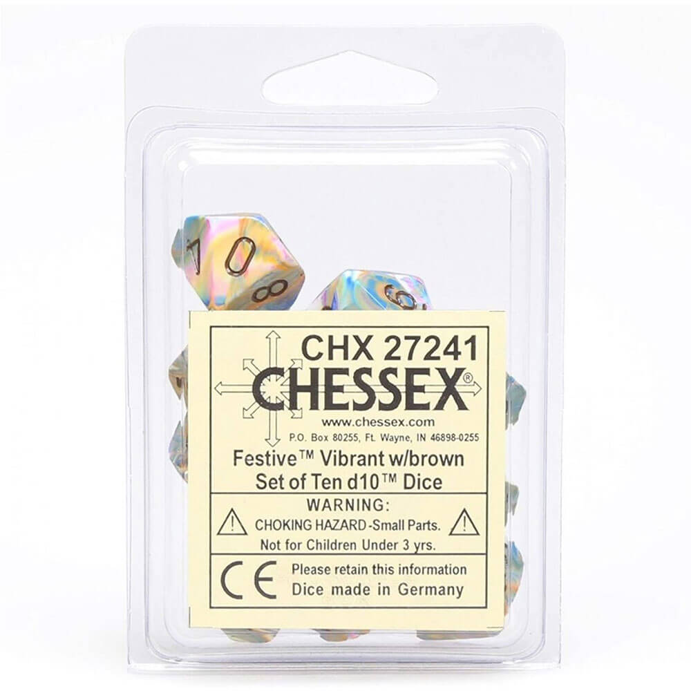 CHESSEX D10 Set festivo poliédrico de 10 muerte