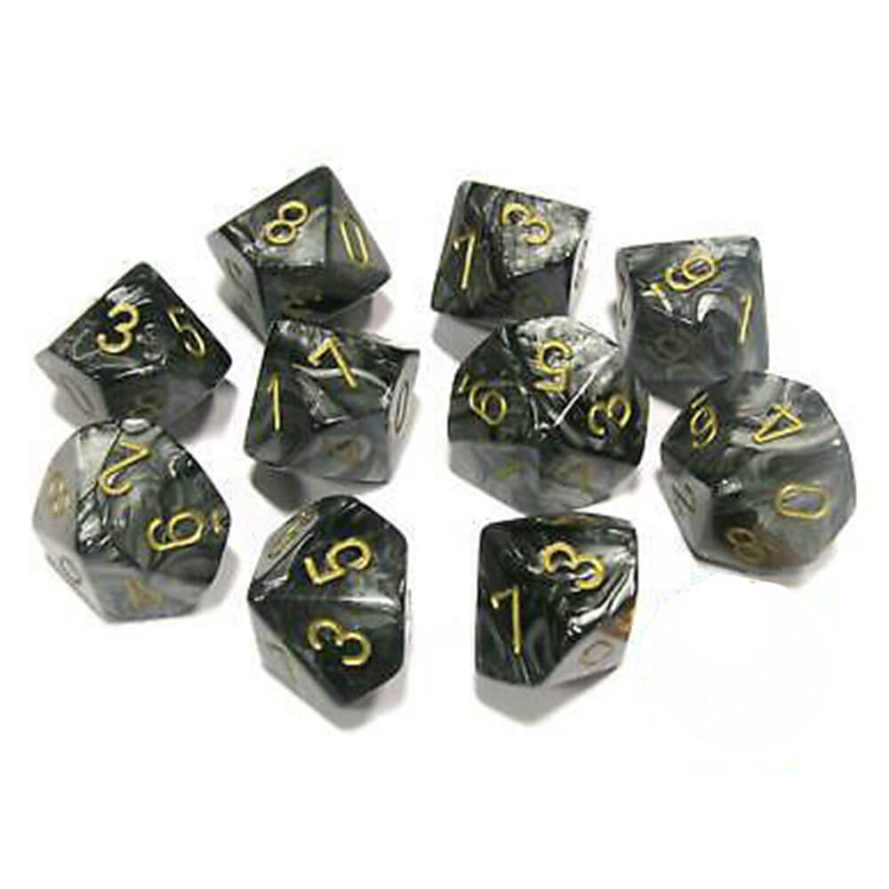 Chessex D10 Polyhedral 10-Die Lustrous Set