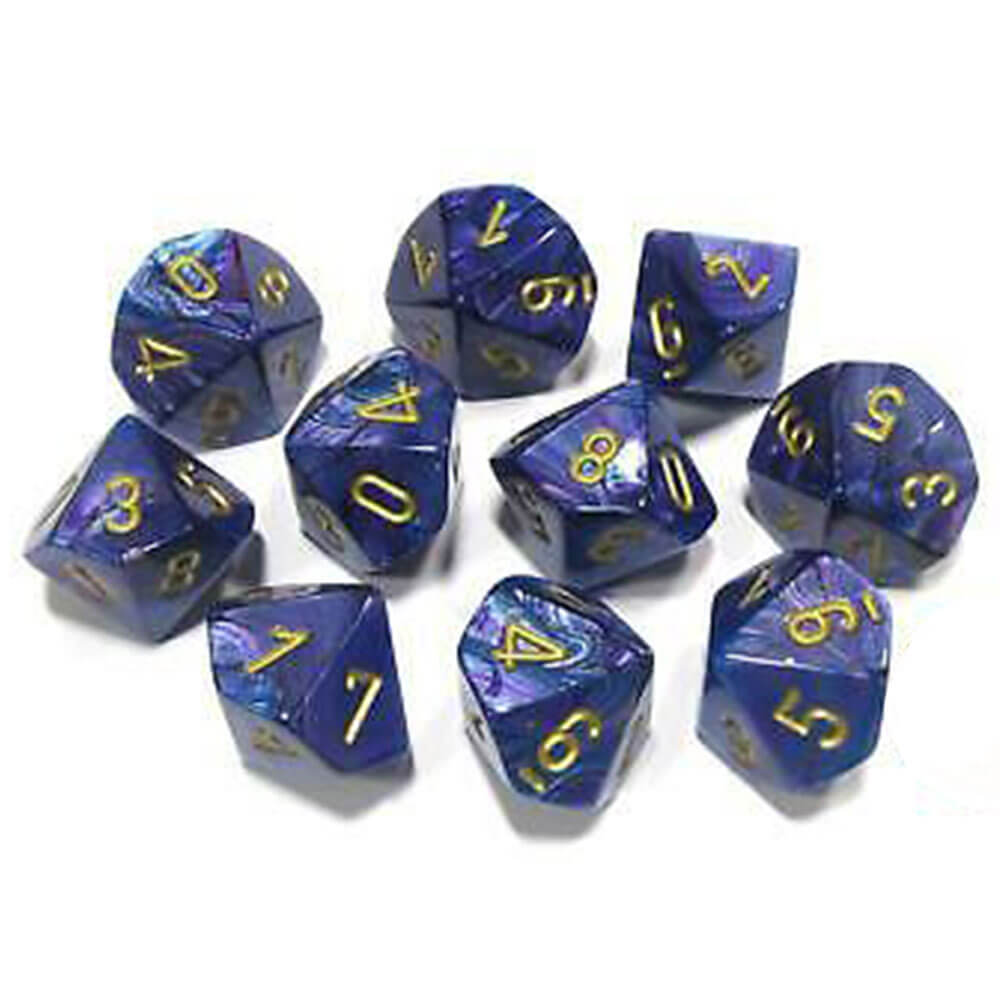 Chessex D10 Polyedrale 10-Die glanzende set