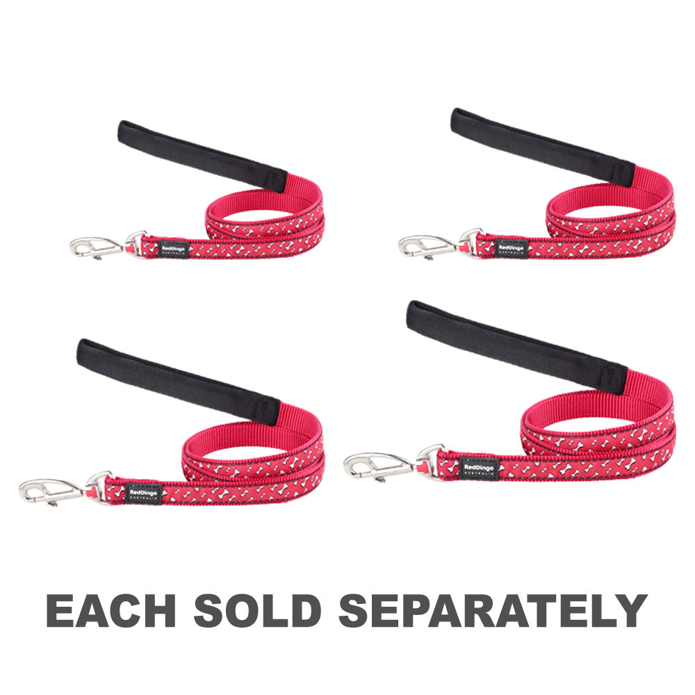 Flying Bones Dog Lead (Red)