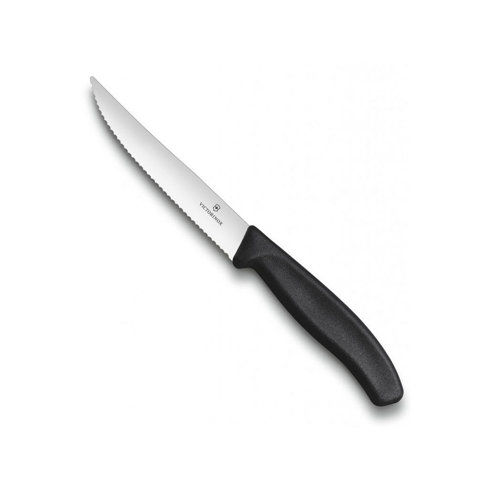 Bistecca a bordo ondulato largo e coltello da pizza 12 cm