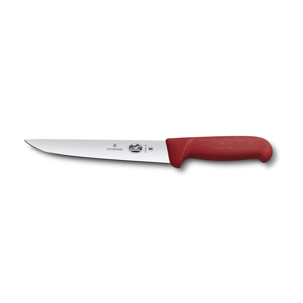 Rett ryggblad slående kniv m/ fibrox (rødt)