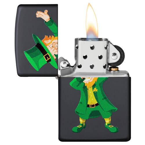 Zippo Dabbing Leprechaun Design Lighter