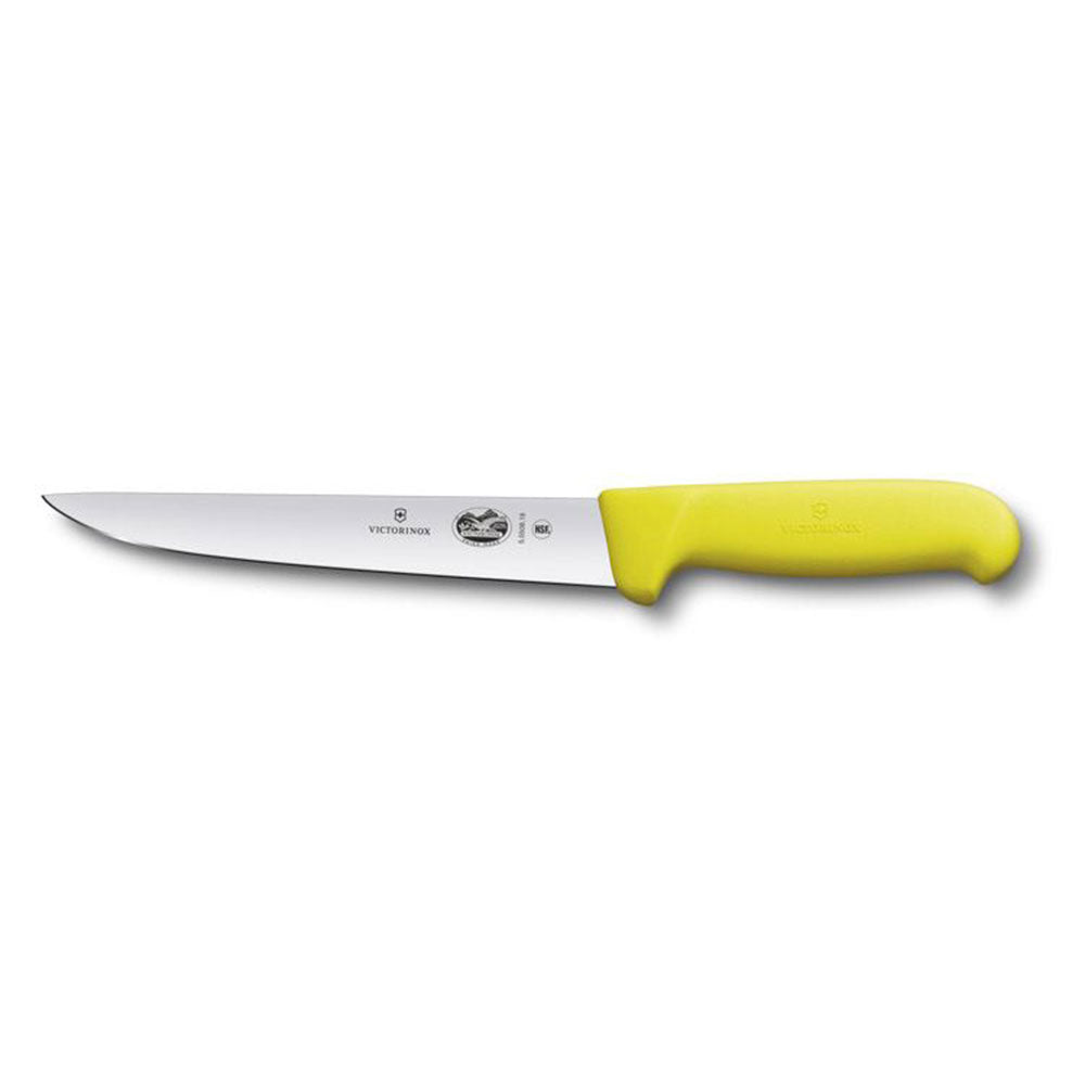 Rett ryggblad slående kniv m/ fibrox (gul)