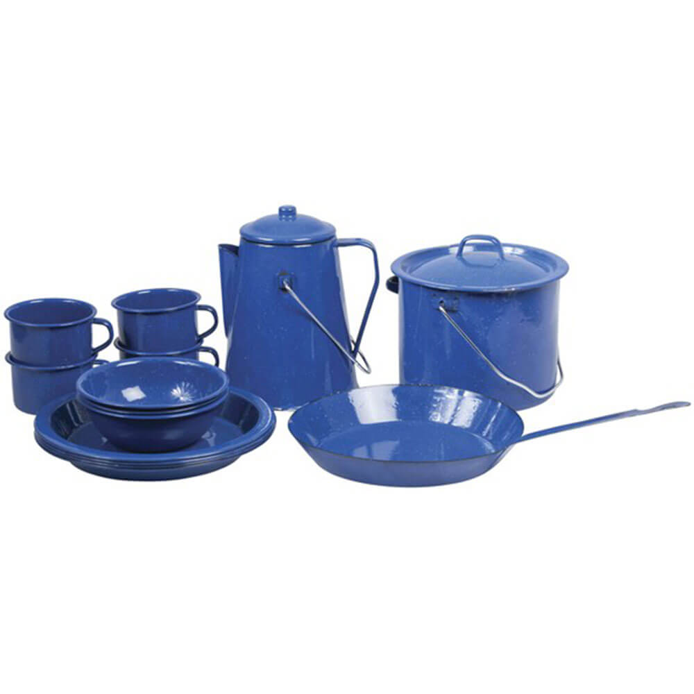 15 Piece Set Campfire Steel Enamelware