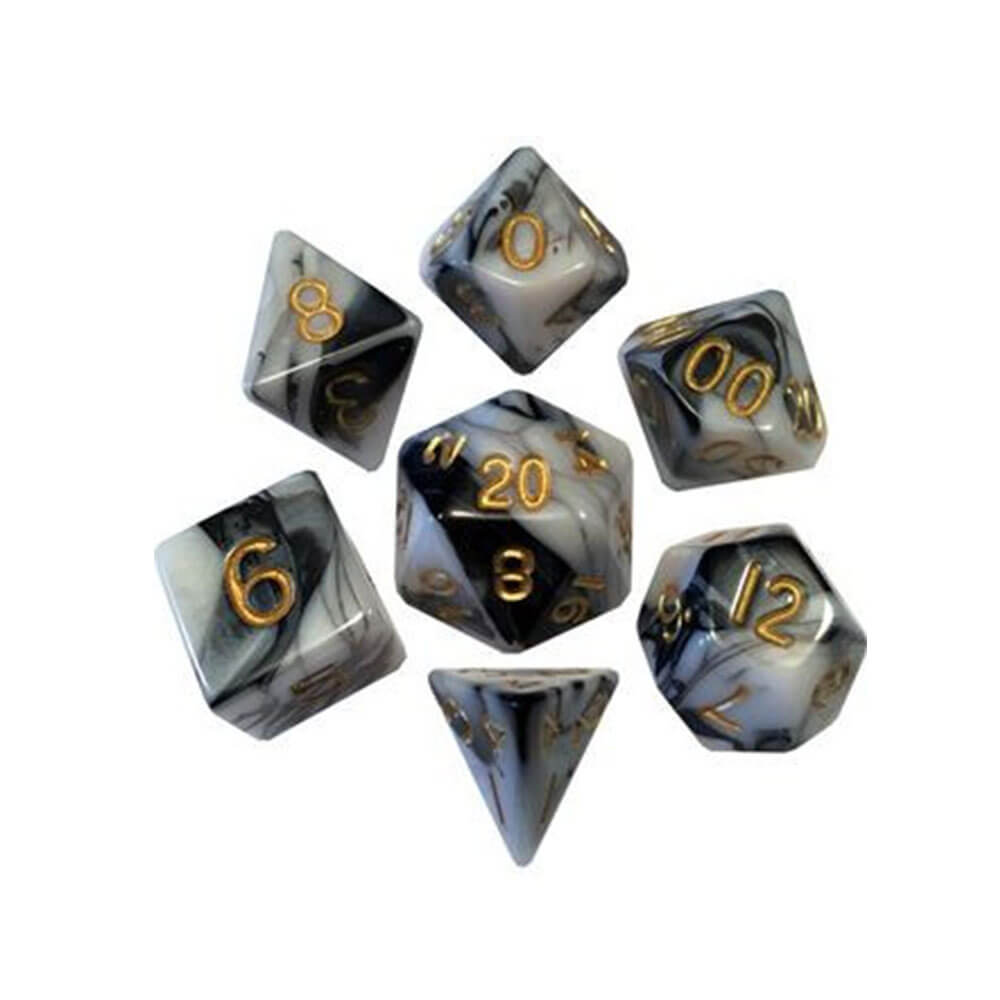 Metallic Di Dice Gameacrylic Di Set Marble (Numbers)