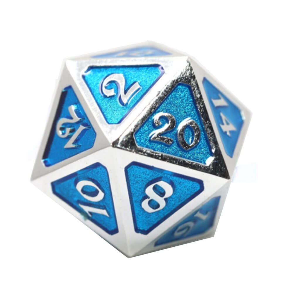 D20 dice metal mythica platinum (single)