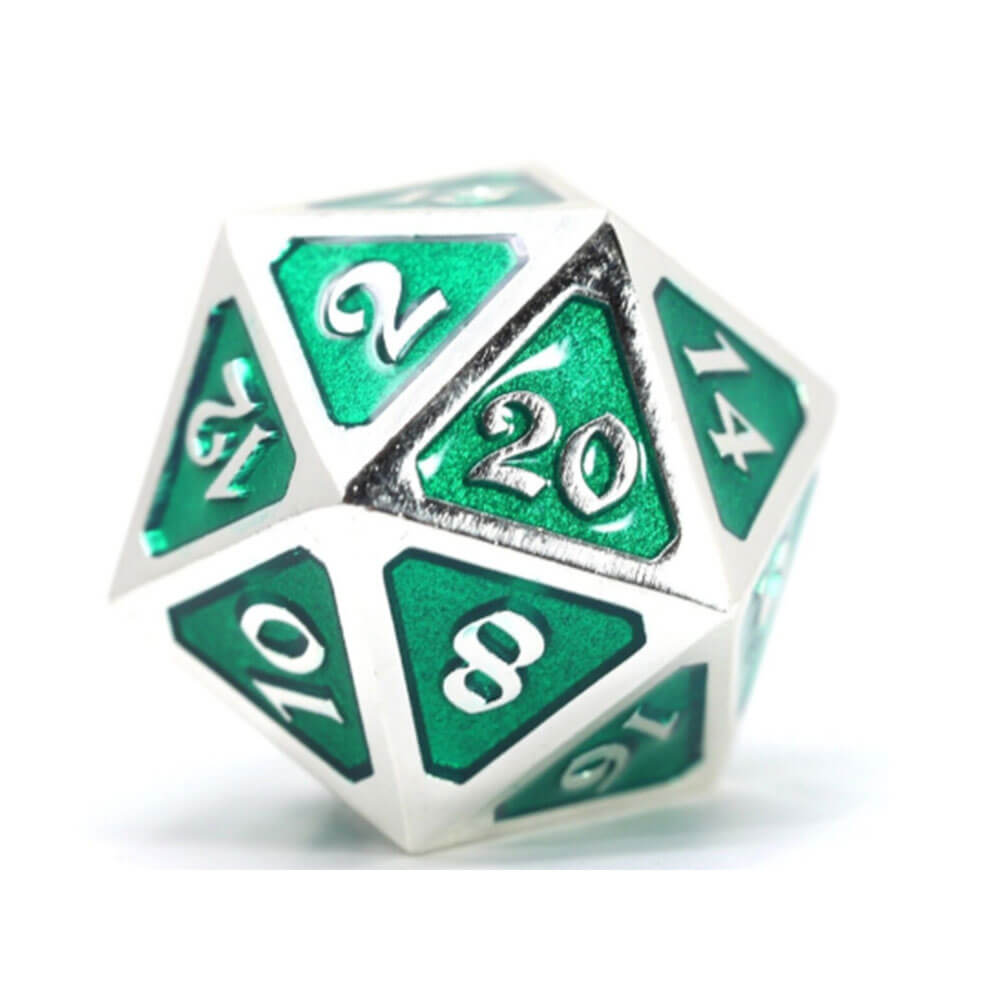  D20 Dice Metal Mythica Platinum (Einzel)