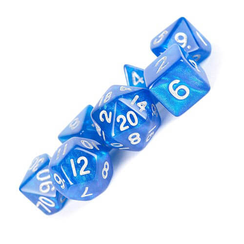 MDG Stardust Acrylic 16mm Poly Dice Set