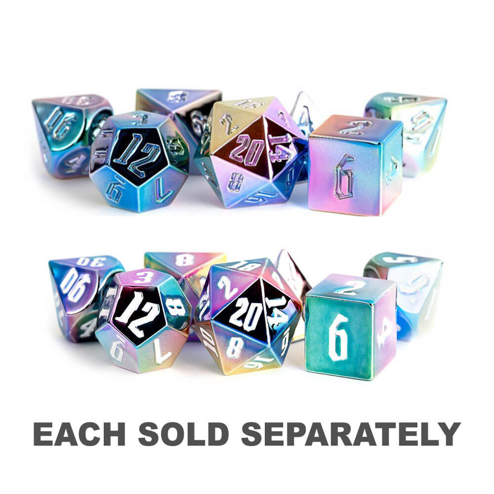 Metallic Rainbow Aegis Polyhedral Dice Set 16mm