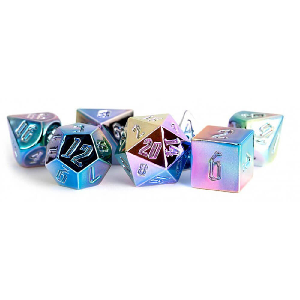 Metallic Rainbow Aegis Polyhedral Dice Set 16mm