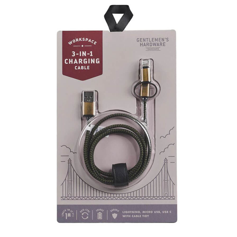 Hardware de caballeros Cable de carga 3-en-1